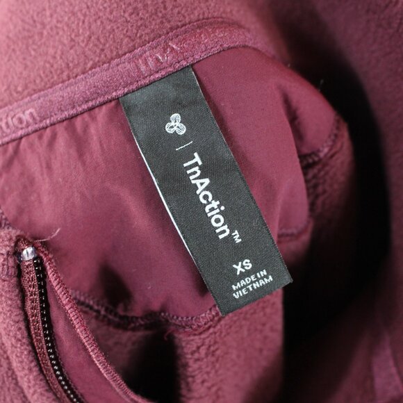 Aritzia TNA TnAction Polartec Burgundy Quarter Zip Fleece Pullover Jacket XS - Picture 7 of 7